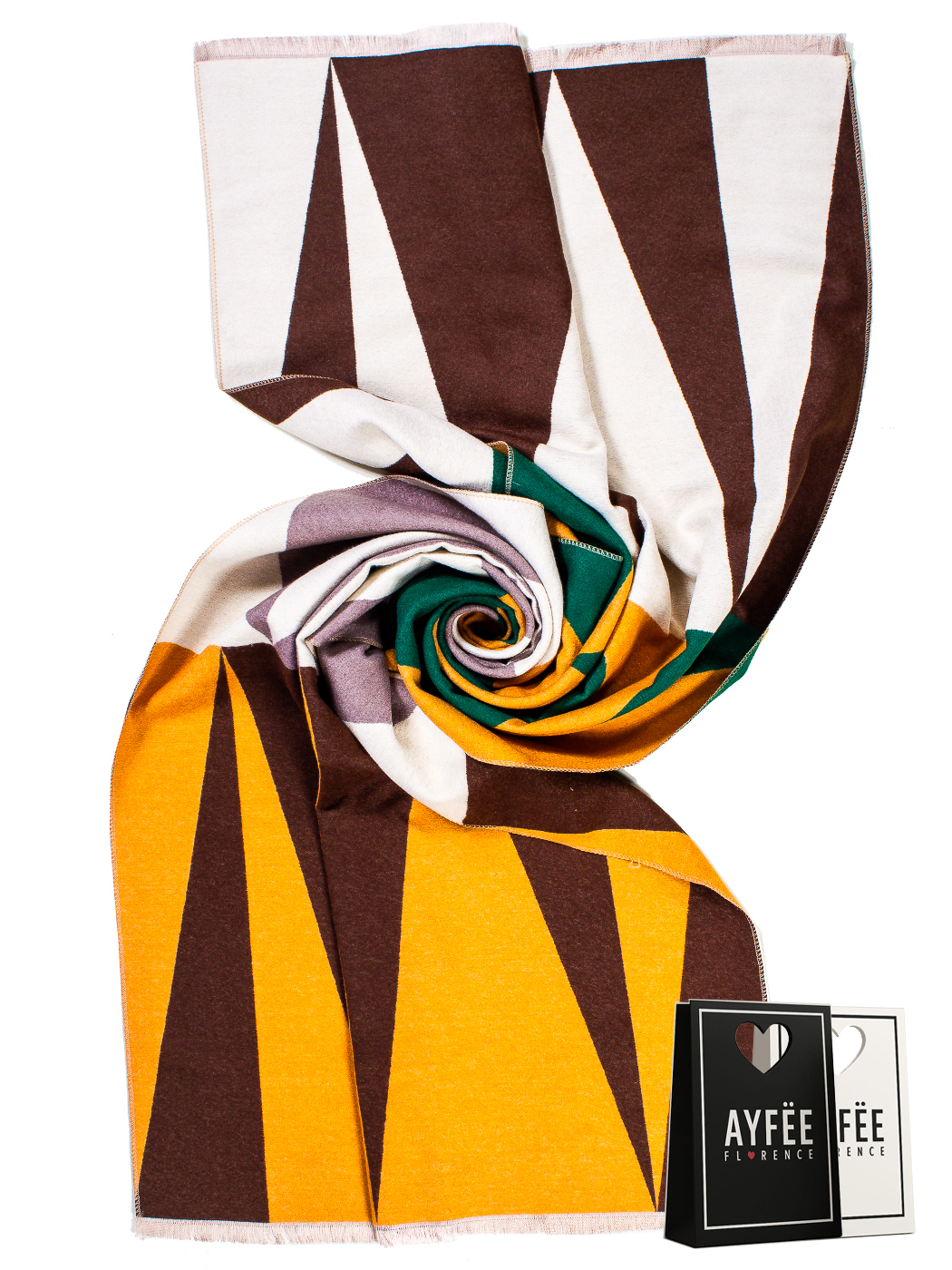 STOLA JACQUARD GEOMETRICAL PATTERN PESO MEDIO, CM 70*180, 100% VISCOSA, MADE IN PRC